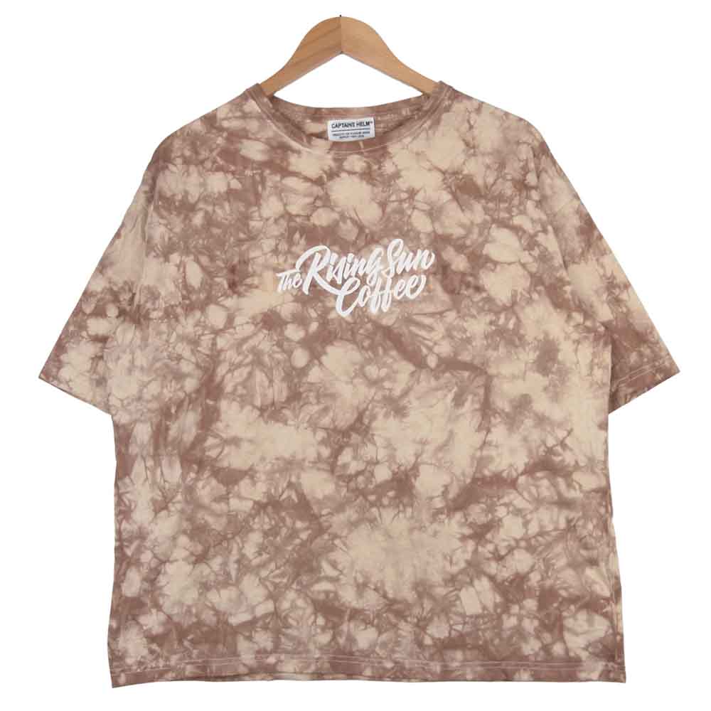キャプテンズヘルム ロゴ プリント 半袖 Tシャツ コットン 中国製 ブラウン系 L【中古】
