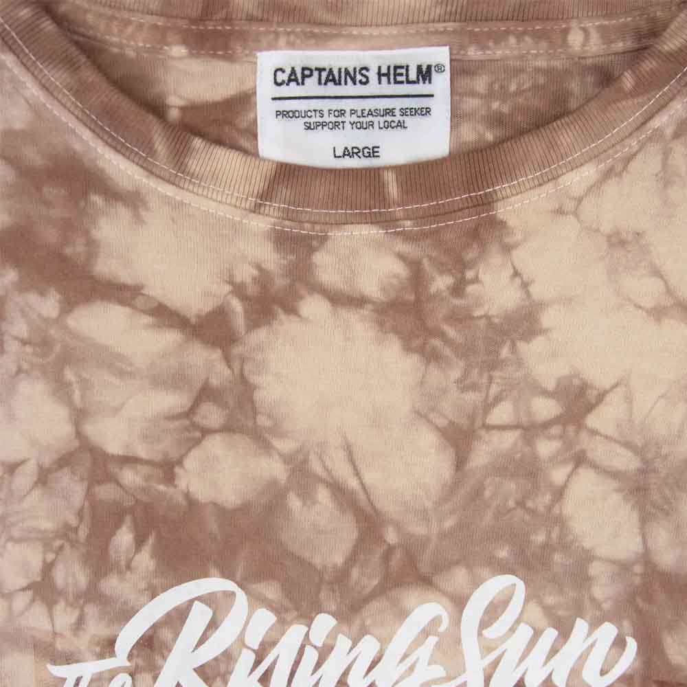 キャプテンズヘルム ロゴ プリント 半袖 Tシャツ コットン 中国製 ブラウン系 L【中古】