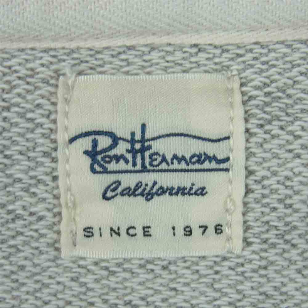 Ron Herman ロンハーマン 3320900042 ダメージ加工 ジップ フーディ パーカー コットン 日本製 グレー系 L【中古】