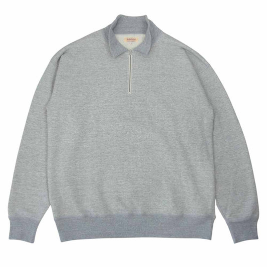 The REAL McCOY'S ザリアルマッコイズ ハーフジップ 襟付き スウェット グレー系 XL【美品】【中古】