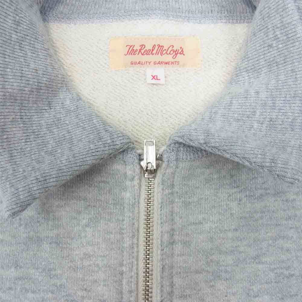 The REAL McCOY'S ザリアルマッコイズ ハーフジップ 襟付き スウェット グレー系 XL【美品】【中古】