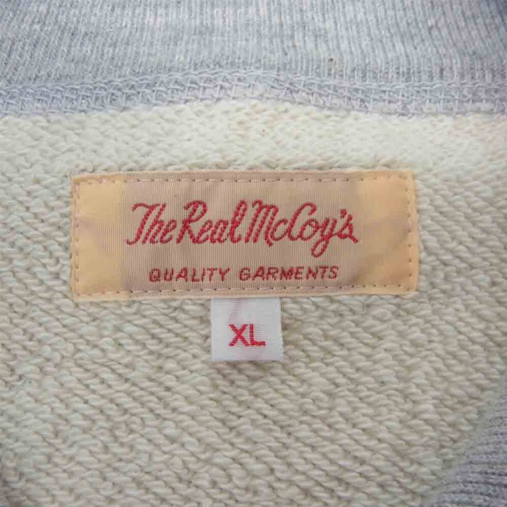 The REAL McCOY'S ザリアルマッコイズ ハーフジップ 襟付き スウェット グレー系 XL【美品】【中古】