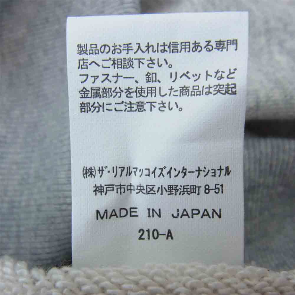 The REAL McCOY'S ザリアルマッコイズ ハーフジップ 襟付き スウェット グレー系 XL【美品】【中古】