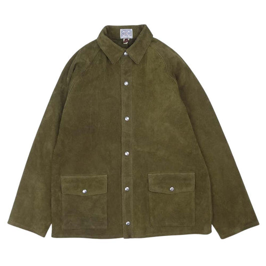 The REAL McCOY'S ザリアルマッコイズ 21SS 8HU LEATHER WELDER JACKET レザー ウェルダー ジャケット カーキ系 42【極上美品】【中古】