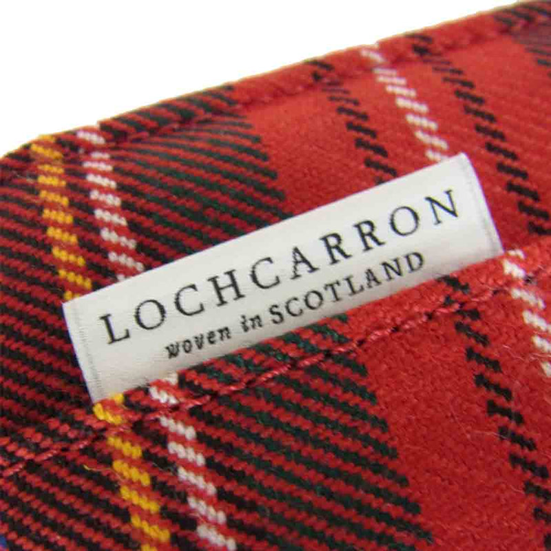 LOCHCARRON ロキャロン タータンチェック ラウンドジップ 手帳カバー レッド系【極上美品】【中古】