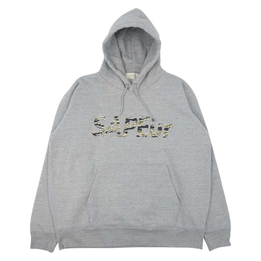 サプール ARIGATO ロゴ 迷彩 パーカー グレー系 XXL【美品】【中古】