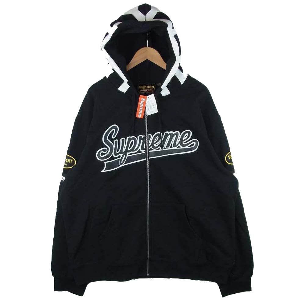 Supreme シュプリーム 21SS × バンソン Vanson Zip Up Hooded ジップアップ フーデッド パーカー ブラック系 XXL【新古品】【未使用】【中古】