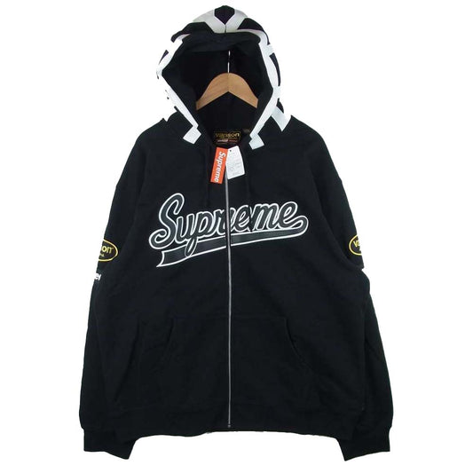 Supreme シュプリーム 21SS × バンソン Vanson Zip Up Hooded ジップアップ フーデッド パーカー ブラック系 XXL【新古品】【未使用】【中古】