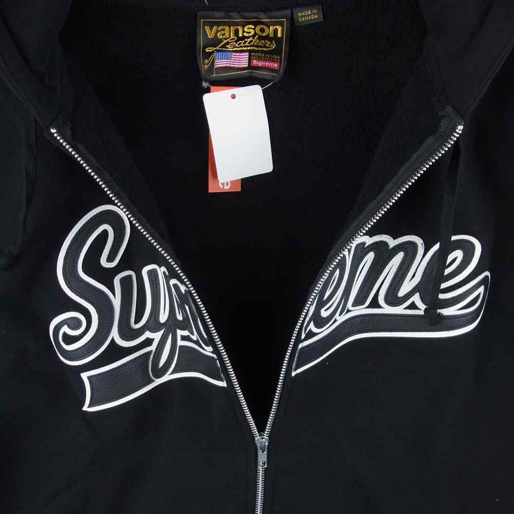 Supreme シュプリーム 21SS × バンソン Vanson Zip Up Hooded ジップアップ フーデッド パーカー ブラック系 XXL【新古品】【未使用】【中古】