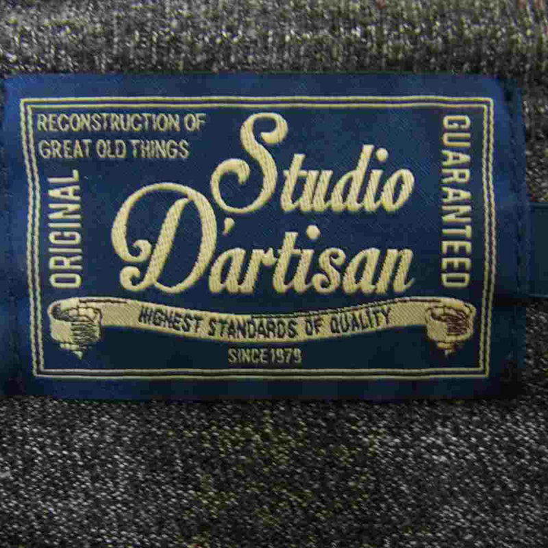 STUDIO D’ARTISAN ステュディオダルチザン 3つボタン ヘンリー 半袖 Tシャツ チャコール系 M【中古】