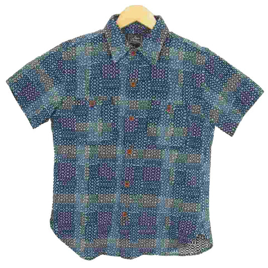 STUDIO D’ARTISAN ステュディオダルチザン 5657 NORAGI SASHIKO 野良着刺し子 半袖 シャツ マルチカラー系 38【中古】