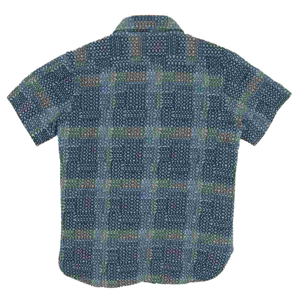 STUDIO D’ARTISAN ステュディオダルチザン 5657 NORAGI SASHIKO 野良着刺し子 半袖 シャツ マルチカラー系 38【中古】