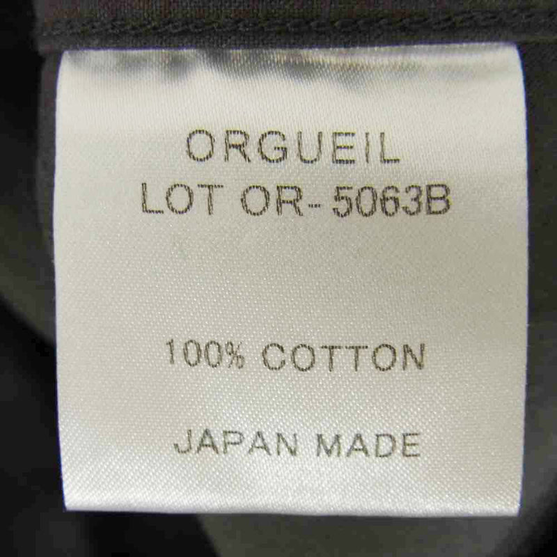 ORGUEIL オルゲイユ OR-5063 Work Shirt ワーク シャツ チャコール系 36【中古】