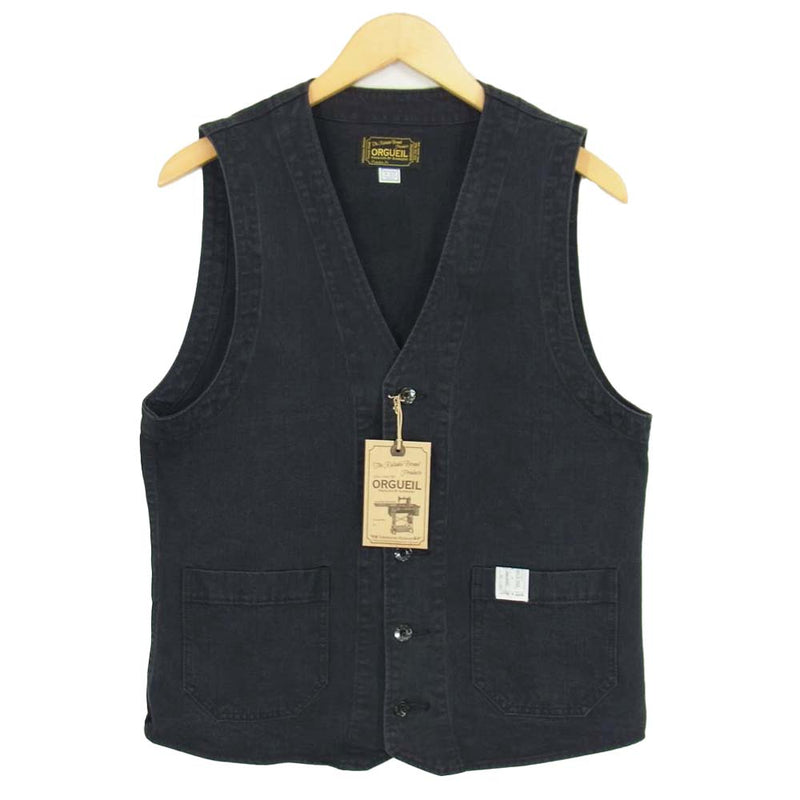 ORGUEIL オルゲイユ OR-4201-A Work Gilet ワーク ジレ ベスト ブラック系 40【中古】