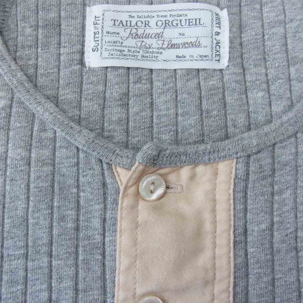 ORGUEIL オルゲイユ Henry Tshirt ヘンリー ネック グレー系【美品】【中古】