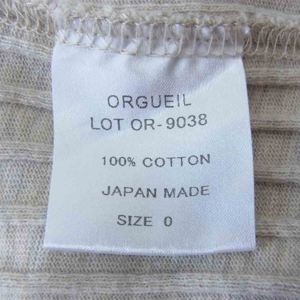 ORGUEIL オルゲイユ Henry Tshirt ヘンリー ネック ベージュ系【美品】【中古】