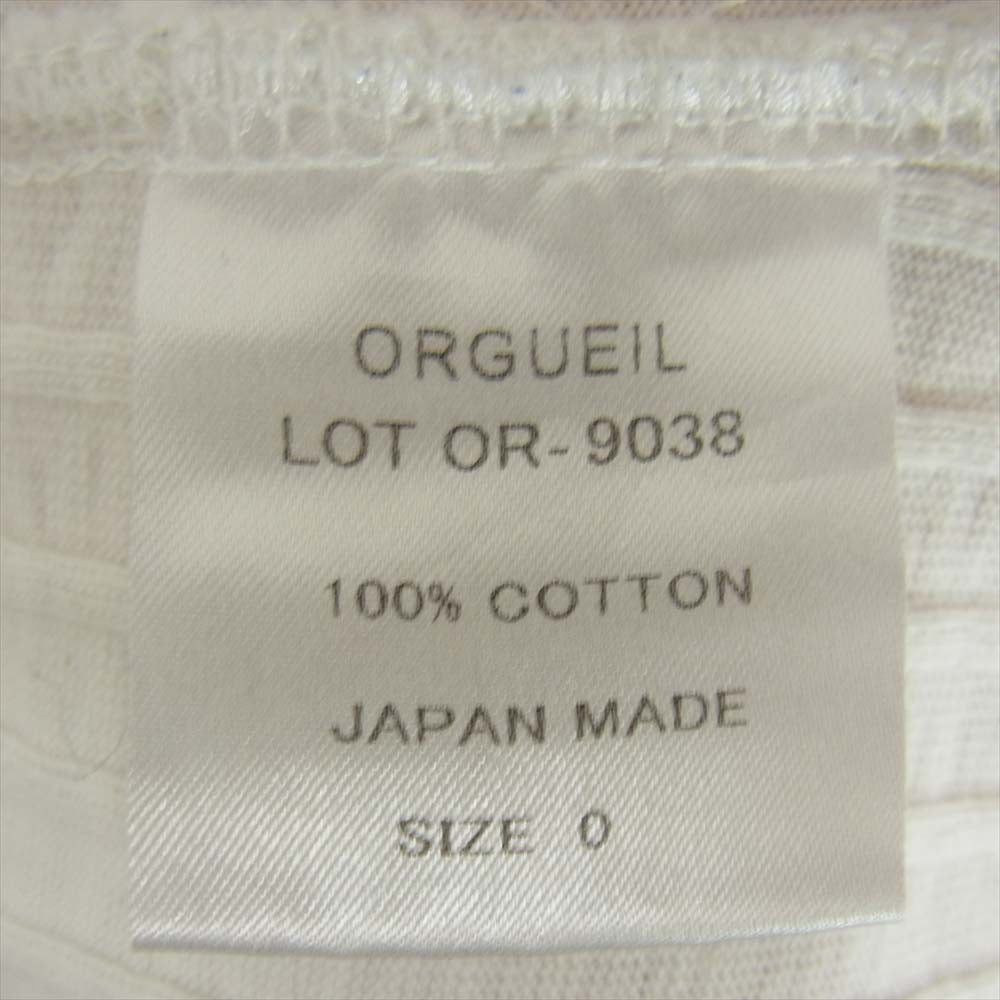 ORGUEIL オルゲイユ Henry Tshirt ヘンリー ネック ホワイト系【美品】【中古】