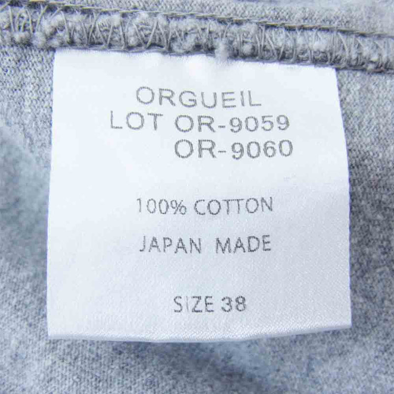 ORGUEIL オルゲイユ OR-9060A Printed Tshirt プリント グレー系 38【美品】【中古】