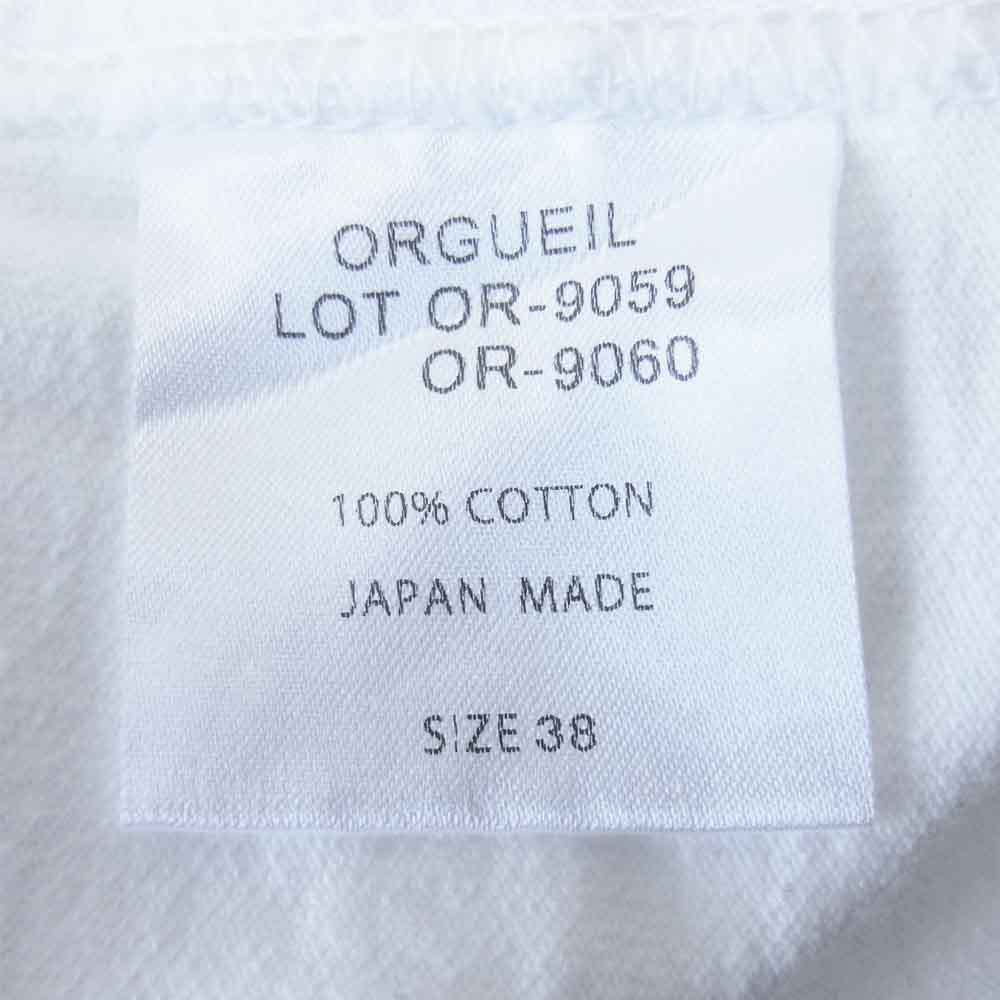 ORGUEIL オルゲイユ OR-9060-B Printed Tshirt プリント ホワイト系 38【美品】【中古】