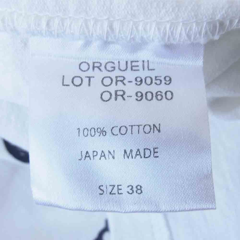 ORGUEIL オルゲイユ OR-9060A Printed Tshirt プリント ホワイト系 38【美品】【中古】