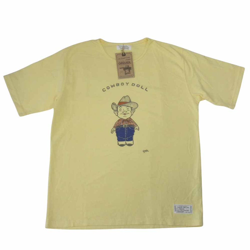 ORGUEIL オルゲイユ OR-9060C Printed Tshirt プリント イエロー系 クリーム色 38【美品】【中古】