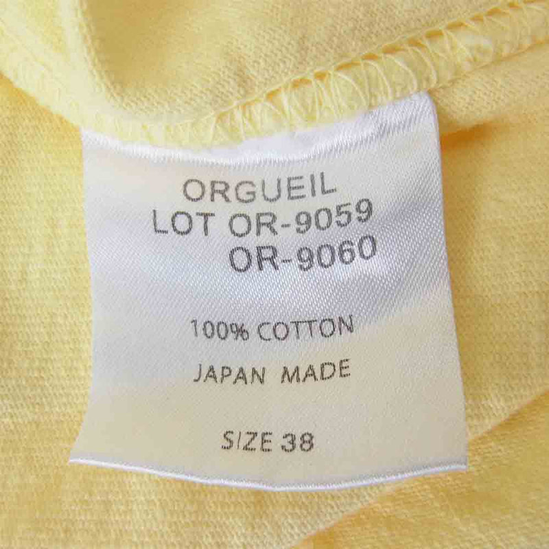 ORGUEIL オルゲイユ OR-9060C Printed Tshirt プリント イエロー系 クリーム色 38【美品】【中古】