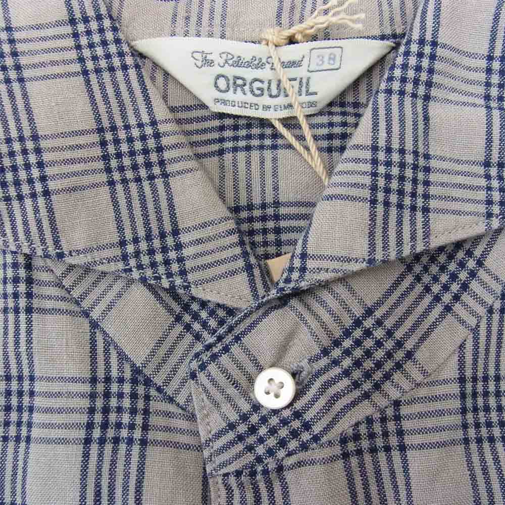 ORGUEIL オルゲイユ OR-5062A One Piece collar ワンピース カラー チェック ベージュ系 38【美品】【中古】