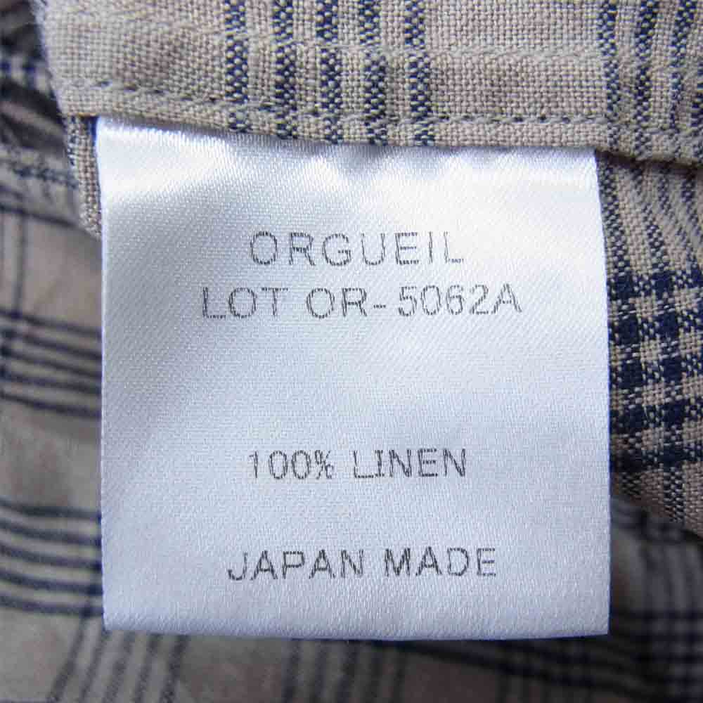 ORGUEIL オルゲイユ OR-5062A One Piece collar ワンピース カラー チェック ベージュ系 38【美品】【中古】