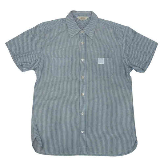 ORGUEIL オルゲイユ OR-5054A Short Sleeve Work ショート スリーブ ワーク ブルー系 オフホワイト系 38【美品】【中古】