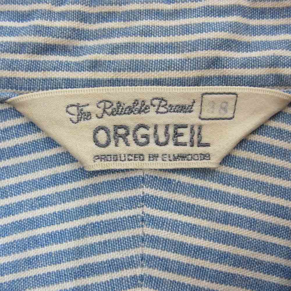 ORGUEIL オルゲイユ OR-5054A Short Sleeve Work ショート スリーブ ワーク ブルー系 オフホワイト系 38【美品】【中古】