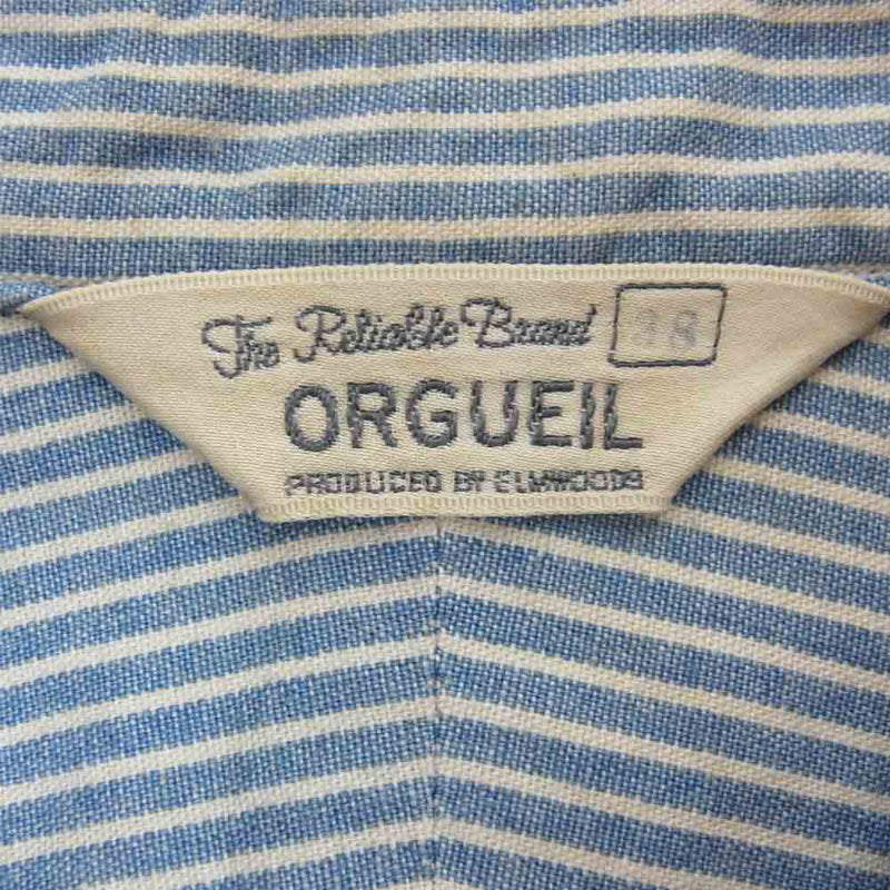 ORGUEIL オルゲイユ OR-5054A Short Sleeve Work ショート スリーブ ワーク ブルー系 オフホワイト系 38【美品】【中古】