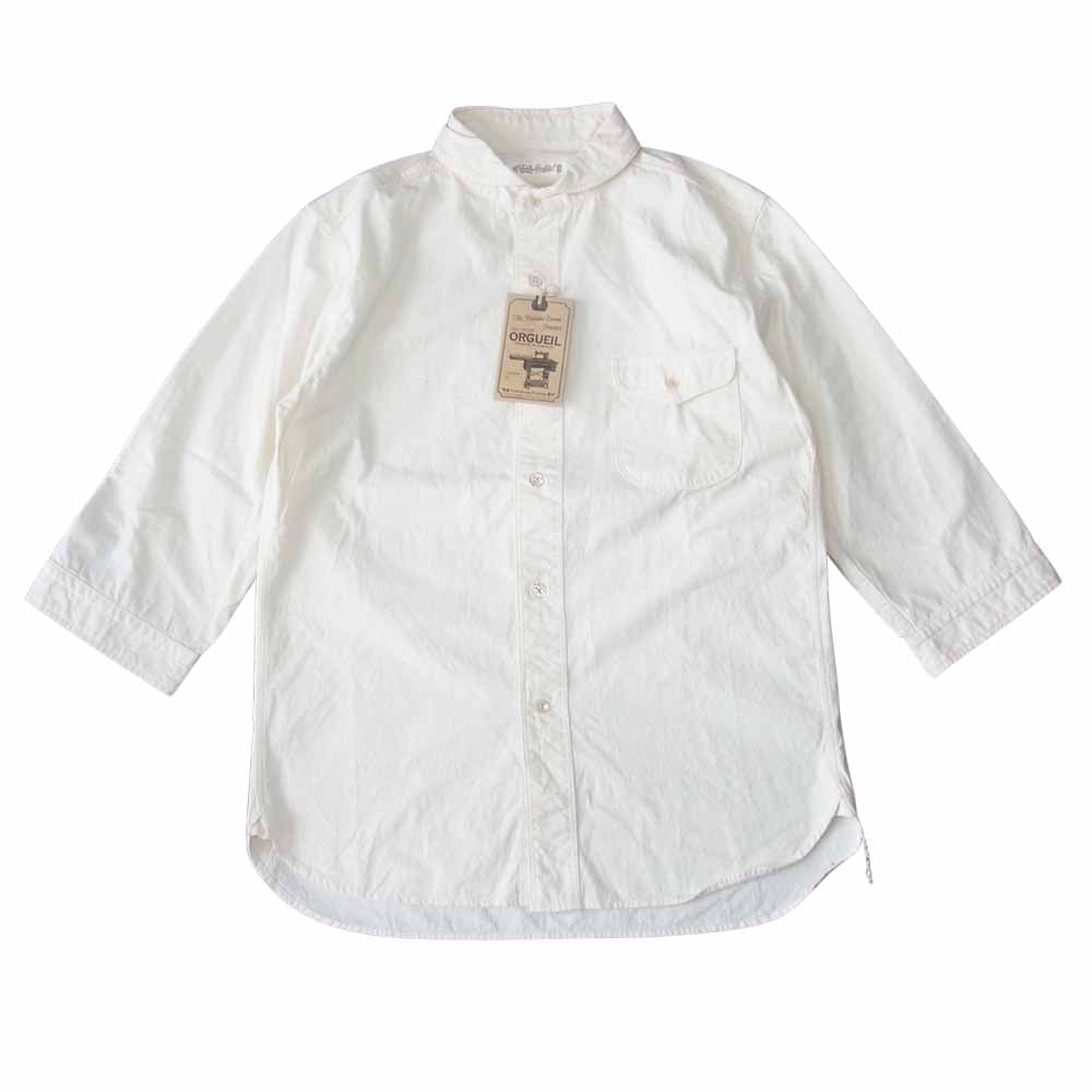 ORGUEIL オルゲイユ OR-5027D Shawl Coller Shirt シヨール カラー 6分袖 オフホワイト系 36【美品】【中古】