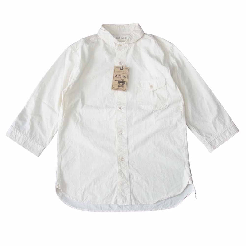 ORGUEIL オルゲイユ OR-5027D Shawl Coller Shirt シヨール カラー 6分袖 オフホワイト系 36【美品】【中古】