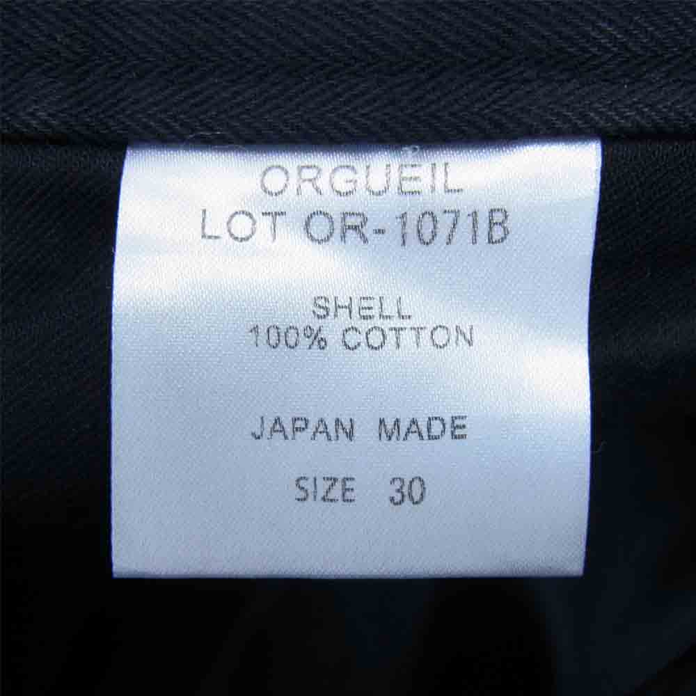 ORGUEIL オルゲイユ OR-1071B French Rail road フレンチ レイルロード ヘリンボーン シンチ バック ワーク ブラック系 30【美品】【中古】
