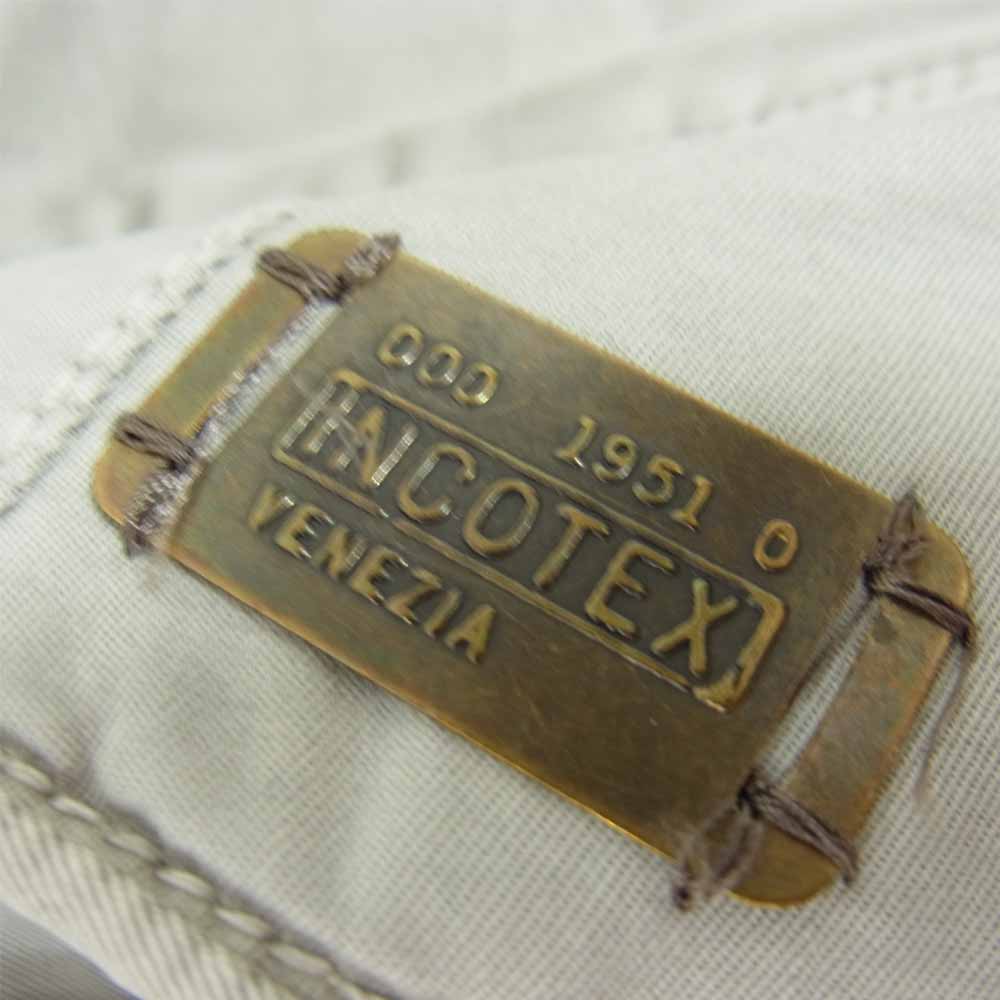 INCOTEX インコテックス コットン タック スリム スラックス グレー系 34【中古】