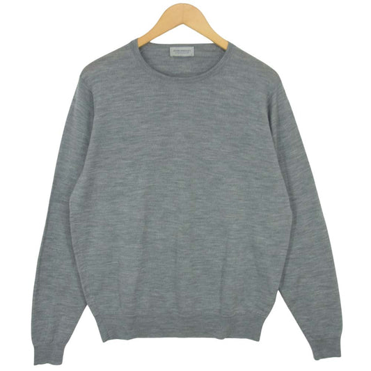 JOHN SMEDLEY ジョンスメドレー クルーネック ウール ニット セーター グレー系 L【中古】