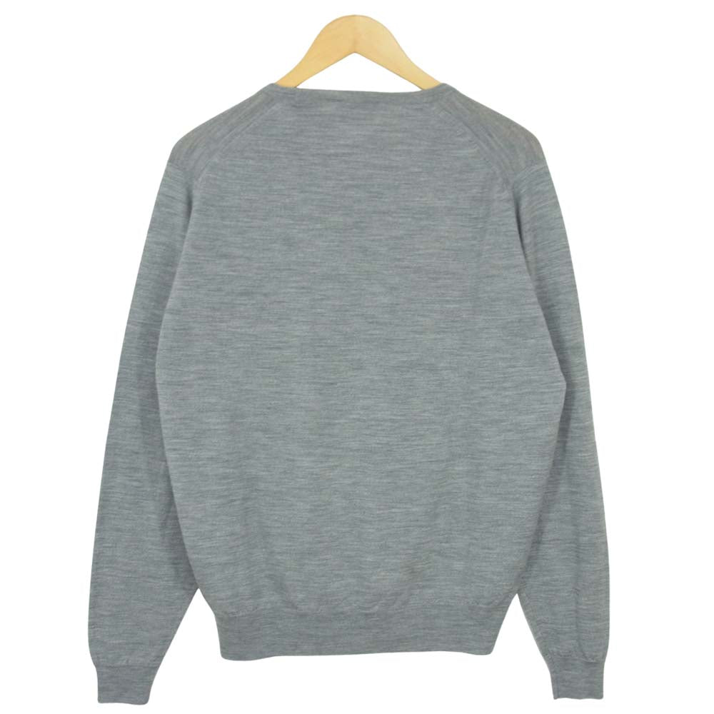 JOHN SMEDLEY ジョンスメドレー クルーネック ウール ニット セーター グレー系 L【中古】
