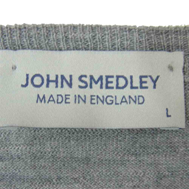 JOHN SMEDLEY ジョンスメドレー クルーネック ウール ニット セーター グレー系 L【中古】