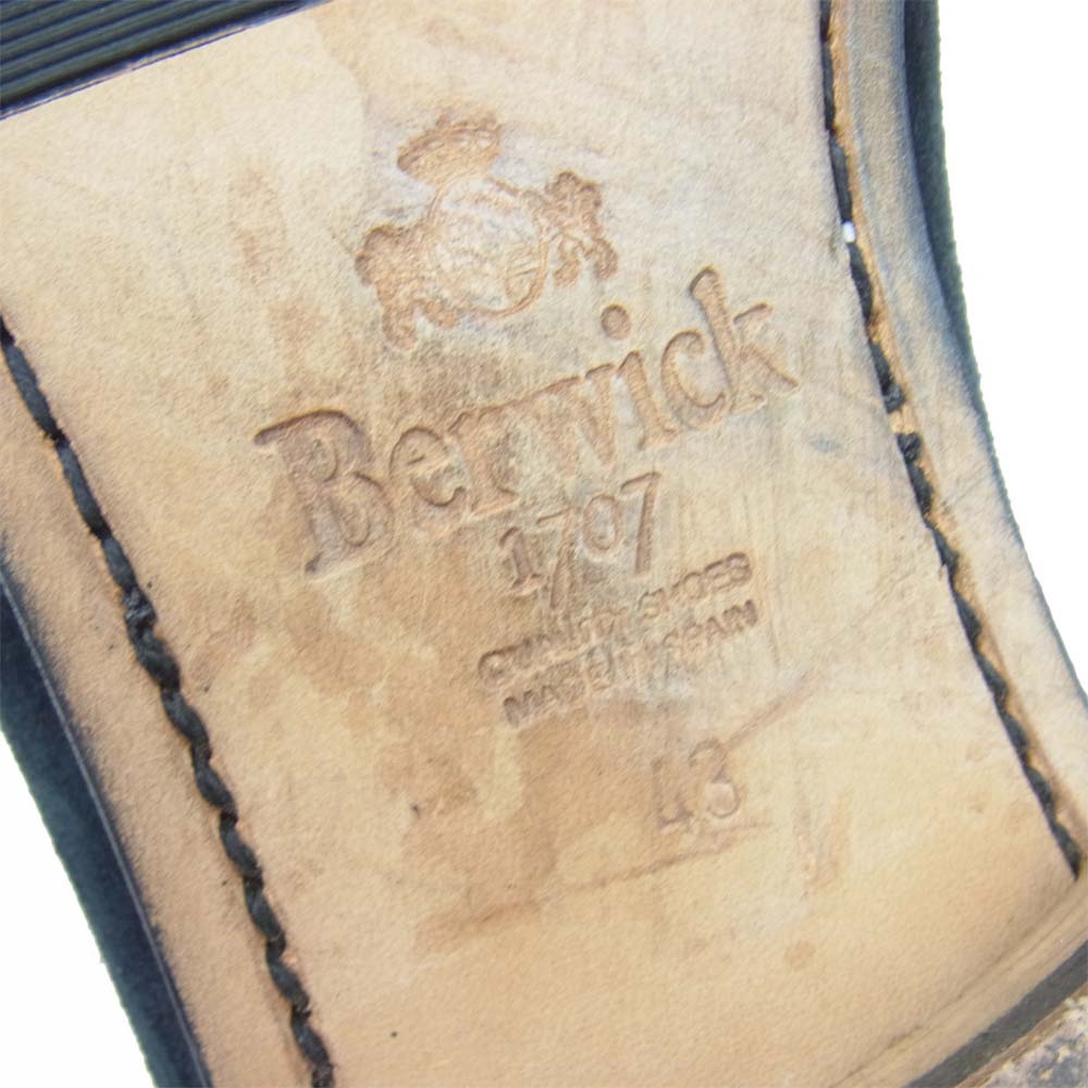 バーウィック 4950 スパイゴム ソール スエード スリッポン ローファー ブラック系 43【中古】