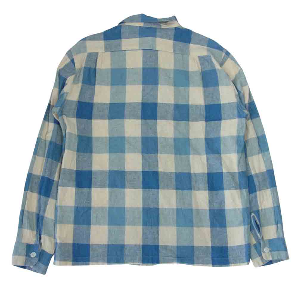 FULLCOUNT フルカウント 4018 OPEN CHECKER HAWAIIAN SHIRT オープン チェック ハワイアン シャツ ブルー系 42【中古】