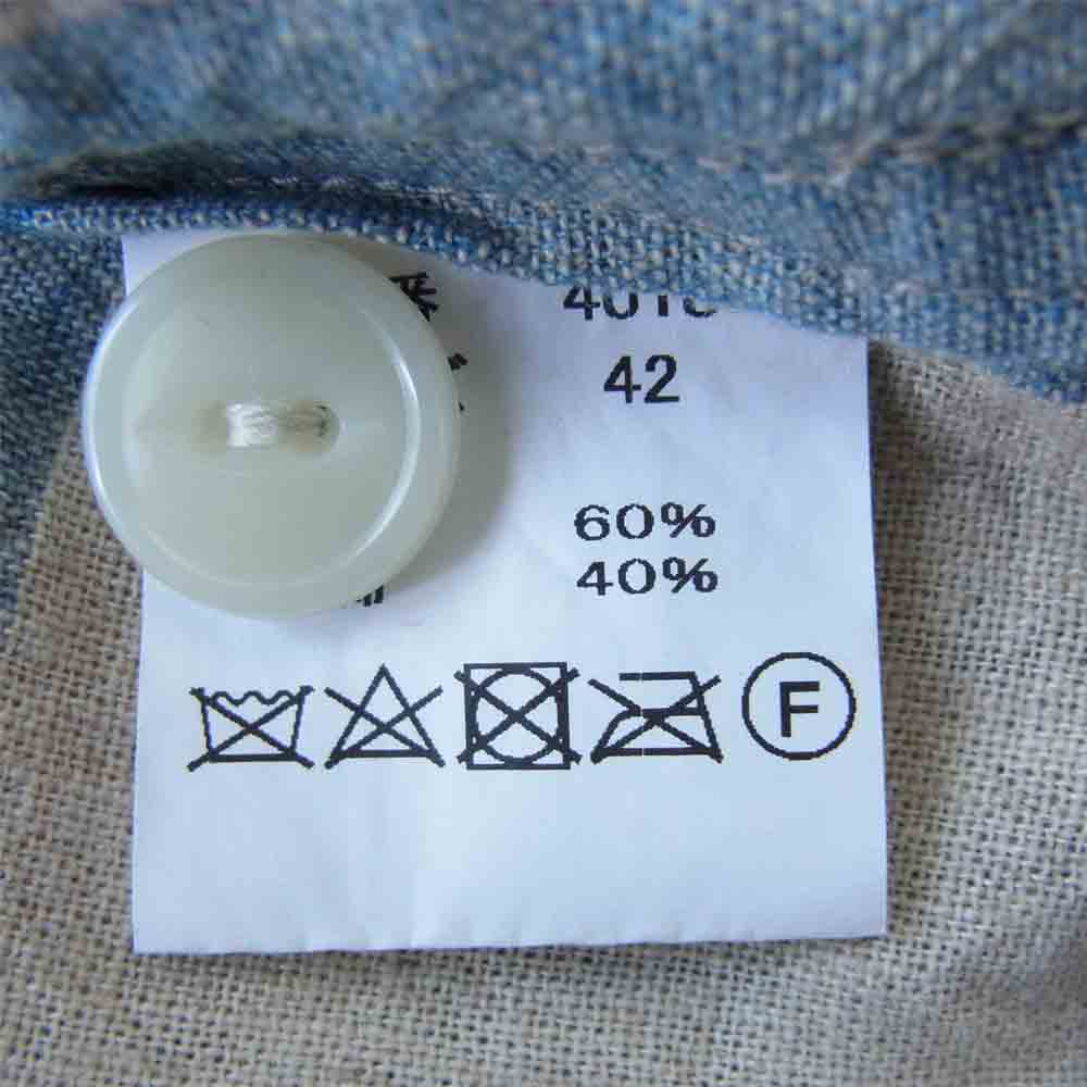 FULLCOUNT フルカウント 4018 OPEN CHECKER HAWAIIAN SHIRT オープン チェック ハワイアン シャツ ブルー系 42【中古】