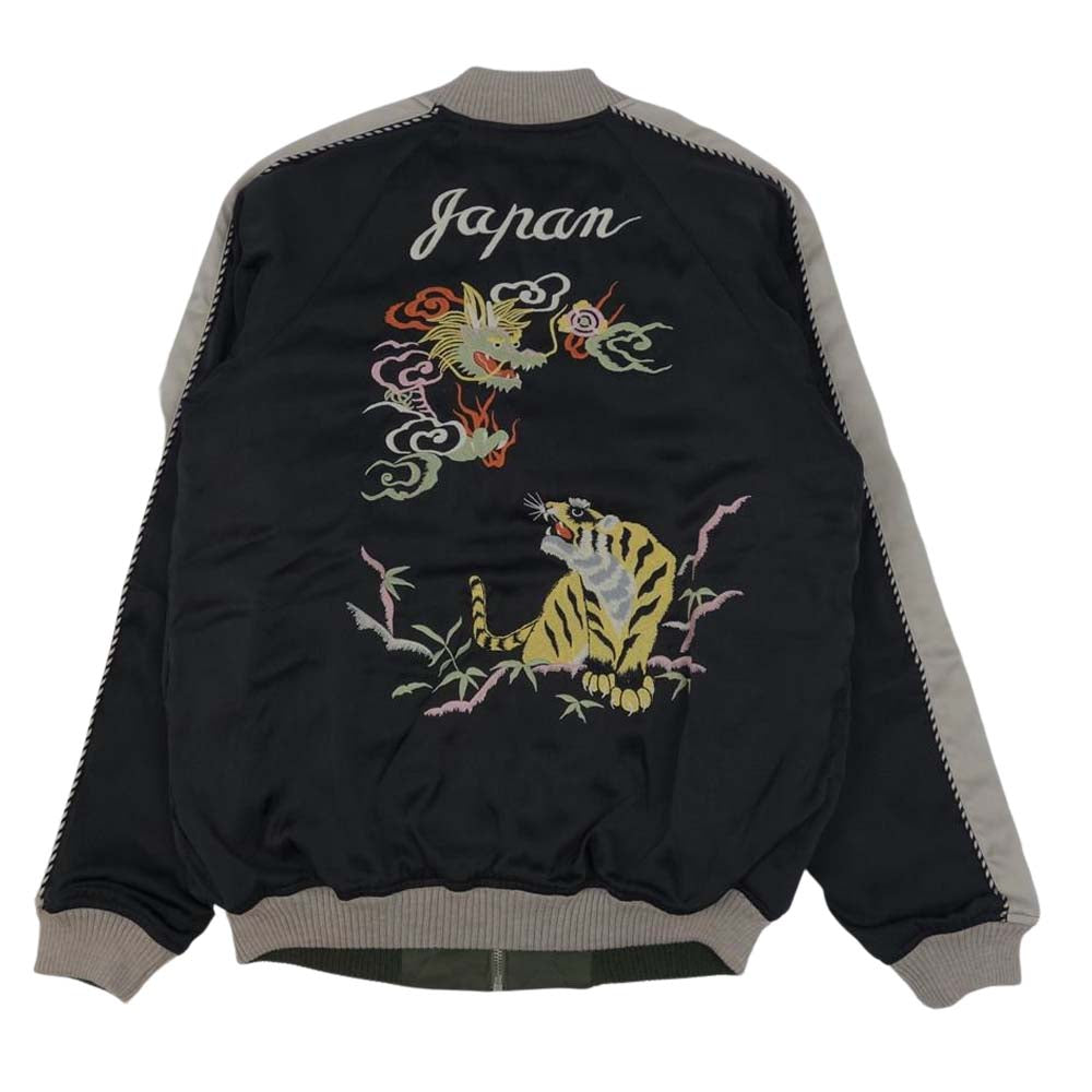 FULLCOUNT フルカウント 2874 SOUVENIR JACKET SKA JAN リバーシブル スーベニア ジャケット スカジャン ブラック系 カーキ系 42【中古】
