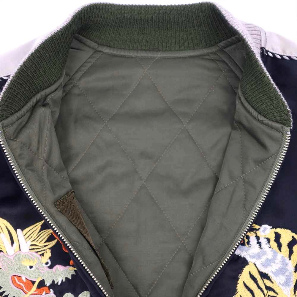 FULLCOUNT フルカウント 2874 SOUVENIR JACKET SKA JAN リバーシブル スーベニア ジャケット スカジャン ブラック系 カーキ系 42【中古】