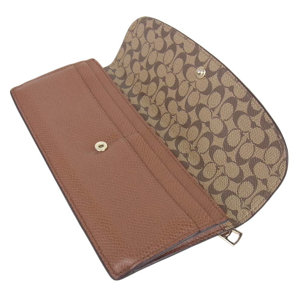 COACH コーチ ロング ウォレット 長財布 ブラウン系【中古】