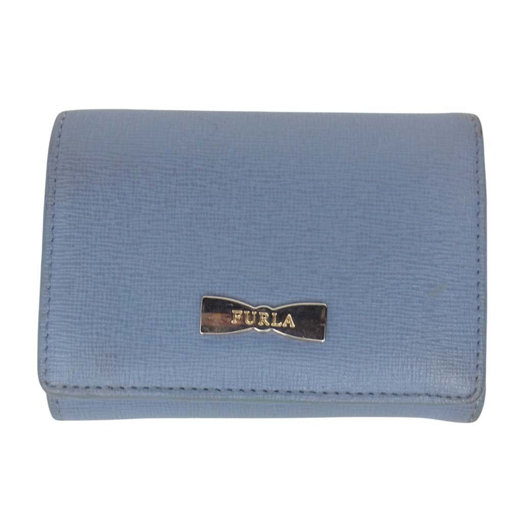 Furla フルラ 三つ折財布 ライトブルー系【中古】