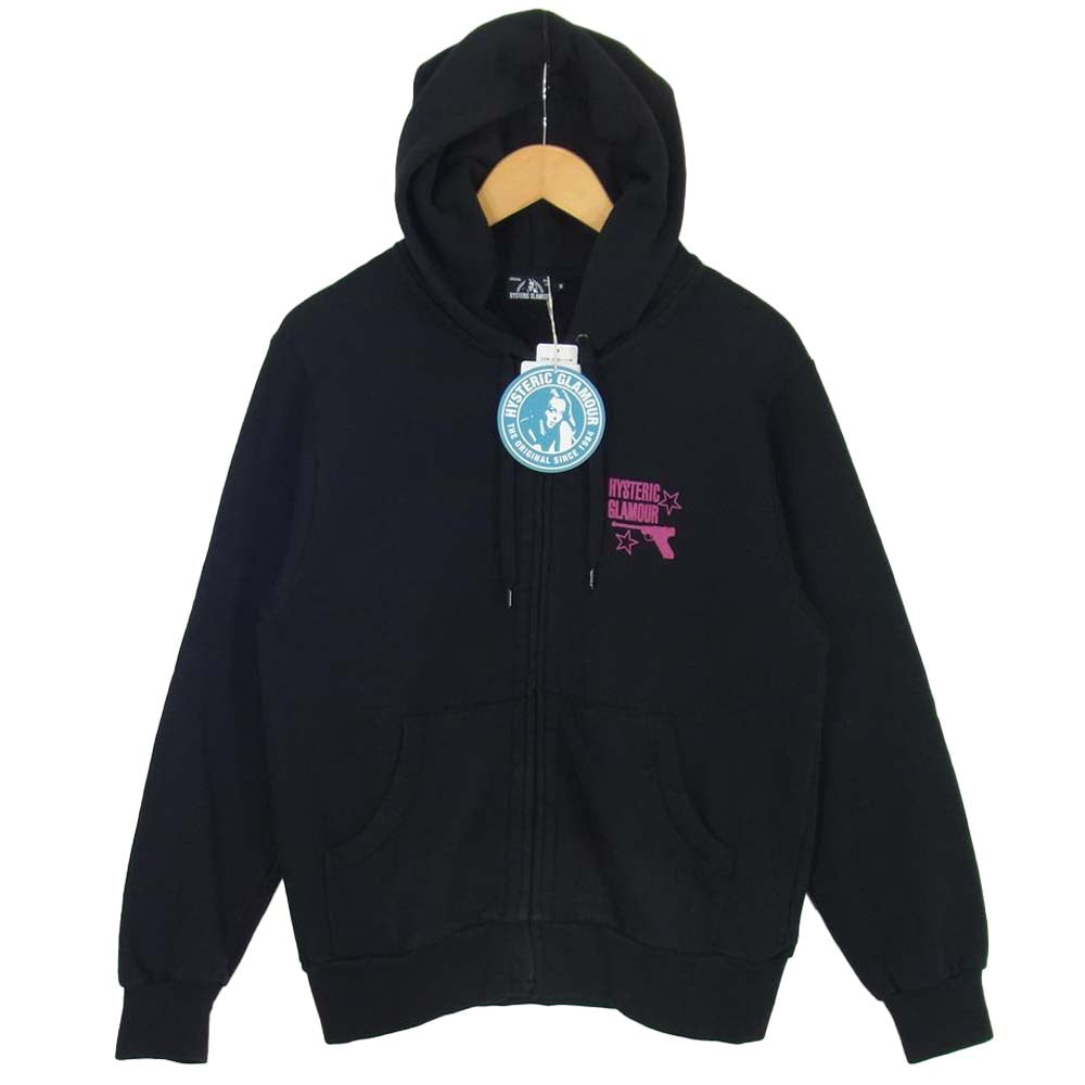 HYSTERIC GLAMOUR ヒステリックグラマー 02201CF11 KILLER LOOKS キラー ルックス ジップアップ パーカー ブラック系 M【極上美品】【中古】