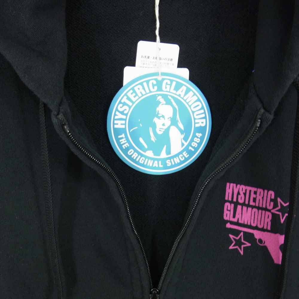 HYSTERIC GLAMOUR ヒステリックグラマー 02201CF11 KILLER LOOKS キラー ルックス ジップアップ パーカー ブラック系 M【極上美品】【中古】
