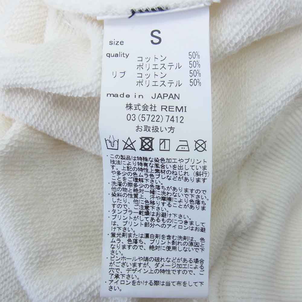REMI RELIEF レミレリーフ CARIFORNIA プリント スウェット ホワイト系 S【中古】