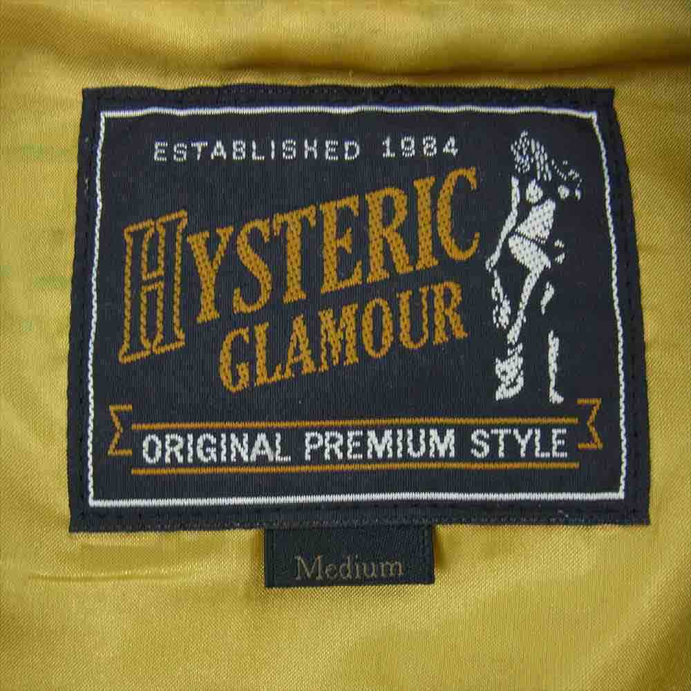 HYSTERIC GLAMOUR ヒステリックグラマー 0253LB02 ラムレザー シングル ライダース ジャケット グリーン系 M【中古】