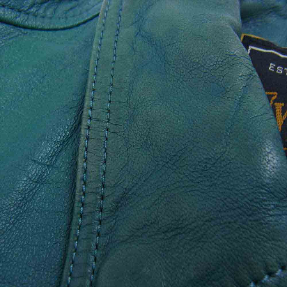 HYSTERIC GLAMOUR ヒステリックグラマー 0253LB02 ラムレザー シングル ライダース ジャケット グリーン系 M【中古】